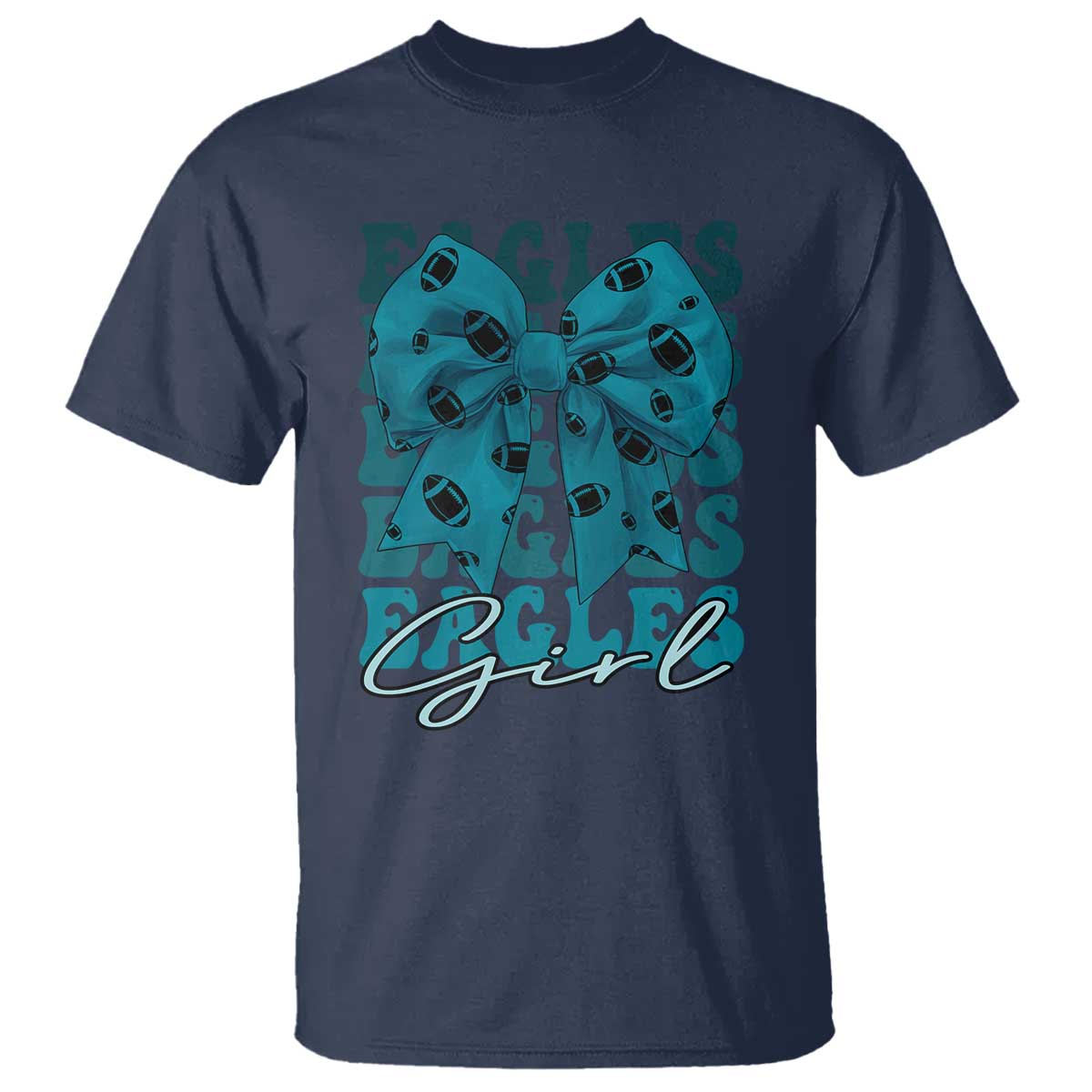 Eagle Girls Coquette Bow Retro Vintage T Shirt TS02 Navy Print Your Wear