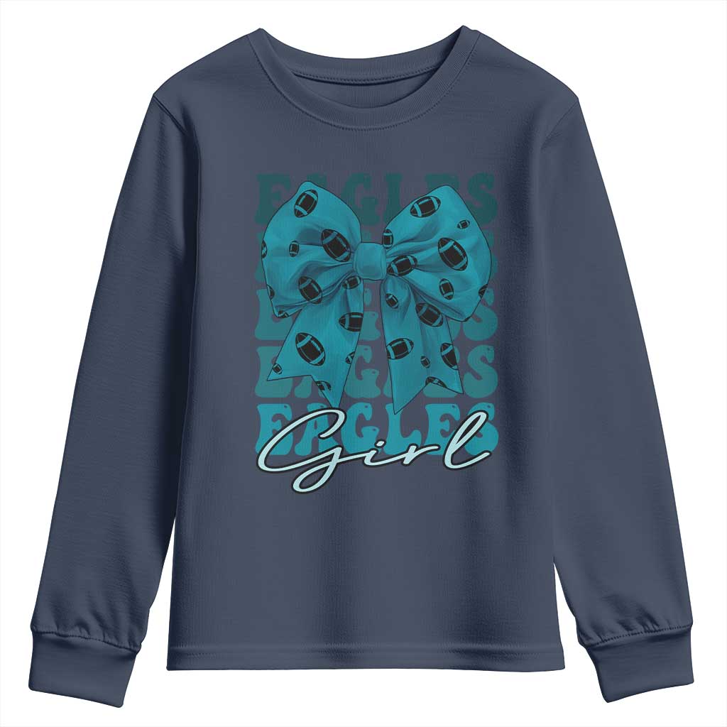 Eagle Girls Coquette Bow Retro Vintage Youth Sweatshirt TS02 Navy Print Your Wear