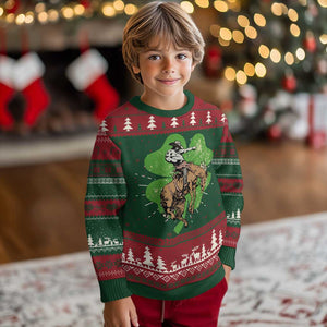 St Patrick's Day Lucky Cowboy Knit Sweatshirt Retro Vintage Clover TS02 Christmas Print Your Wear