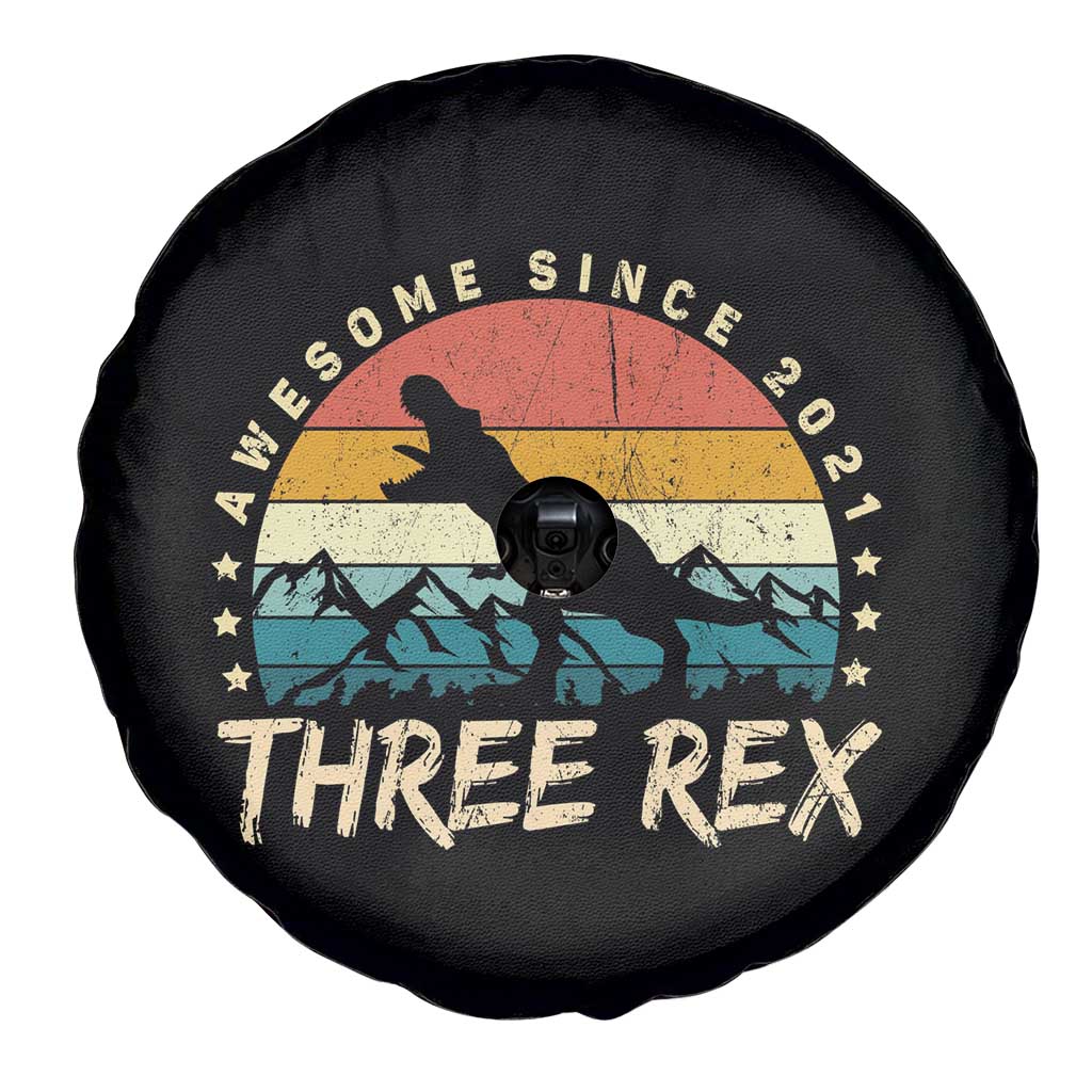 Three Rex 3rd Birthday Spare Tire Cover 3 Years Old Dinosaur Bday Boy TS02 Print Your Wear