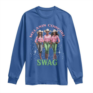 Melanin Cowgirl Swag Long Sleeve Shirt Pink Green African American Cowgirls Black History TS02 Royal Blue Print Your Wear