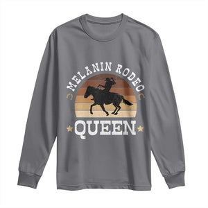 Melanin Rodeo Queen Long Sleeve Shirt Cowgirl Riding Horse African American Cowgirls Retro TS02 Charcoal Print Your Wear