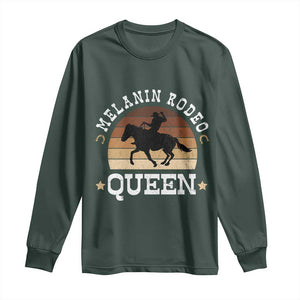 Melanin Rodeo Queen Long Sleeve Shirt Cowgirl Riding Horse African American Cowgirls Retro TS02 Dark Forest Green Print Your Wear