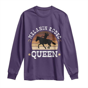 Melanin Rodeo Queen Long Sleeve Shirt Cowgirl Riding Horse African American Cowgirls Retro TS02 Purple Print Your Wear