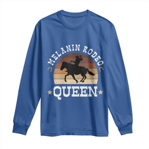 Melanin Rodeo Queen Long Sleeve Shirt Cowgirl Riding Horse African American Cowgirls Retro TS02 Royal Blue Print Your Wear