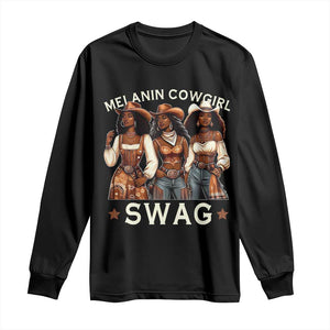 Melanin Cowgirl Swag Long Sleeve Shirt Cool African American Cowgirls Black History TS02 Black Print Your Wear