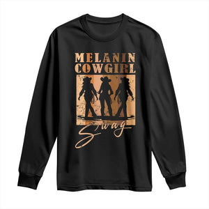 Melanin Cowgirl Swag Long Sleeve Shirt African American Cowgirls Black History Pride Retro TS02 Black Print Your Wear