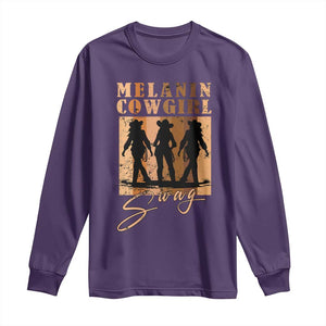 Melanin Cowgirl Swag Long Sleeve Shirt African American Cowgirls Black History Pride Retro TS02 Purple Print Your Wear