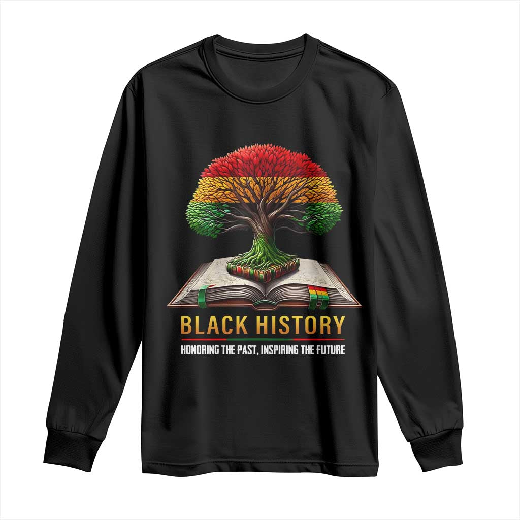 Black History Teacher Long Sleeve Shirt Honoring The Past Inspiring The Future Tree of Life TS02 Black Print Your Wear