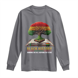 Black History Teacher Long Sleeve Shirt Honoring The Past Inspiring The Future Tree of Life TS02 Charcoal Print Your Wear