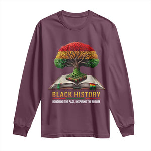 Black History Teacher Long Sleeve Shirt Honoring The Past Inspiring The Future Tree of Life TS02 Maroon Print Your Wear