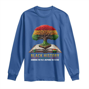 Black History Teacher Long Sleeve Shirt Honoring The Past Inspiring The Future Tree of Life TS02 Royal Blue Print Your Wear