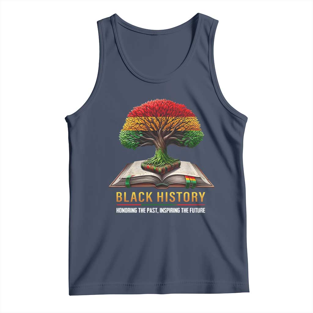 Black History Teacher Tank Top Proud Black Culture Tree of Life TS02 Navy Print Your Wear