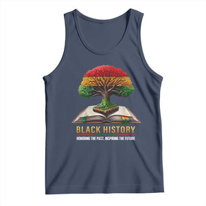 Black History Teacher Tank Top Proud Black Culture Tree of Life TS02 Navy Print Your Wear