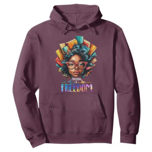 Black History Education Is Freedom Hoodie Black Teacher Books TS02 Maroon Print Your Wear