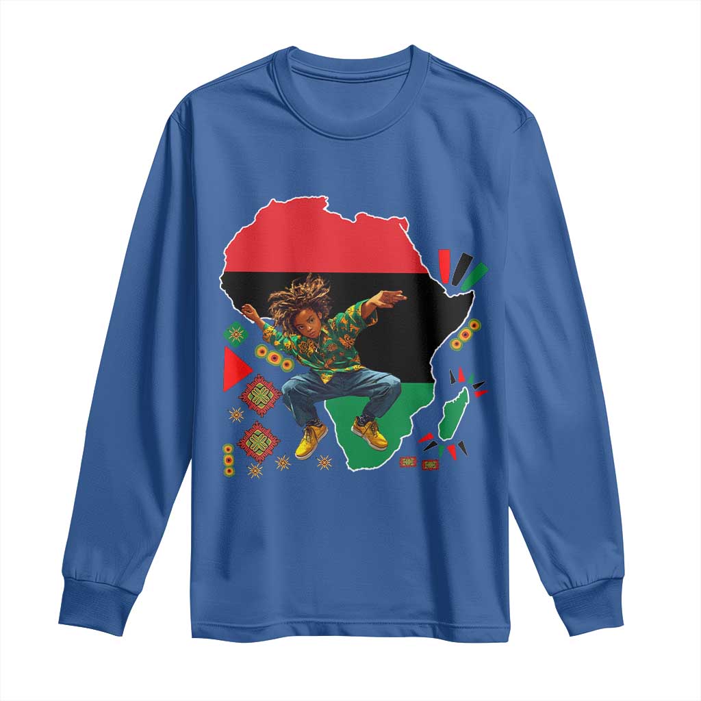Black Son Future Leader Long Sleeve Shirt African American Pride Black History Month TS02 Royal Blue Print Your Wear