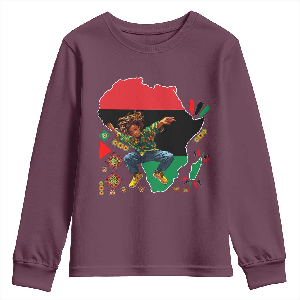 Black Son Future Leader Youth Sweatshirt African American Pride Black History Month TS02 Maroon Print Your Wear