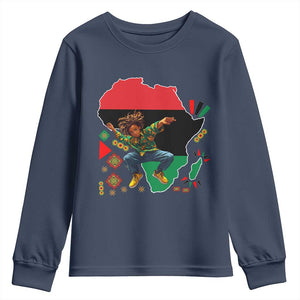Black Son Future Leader Youth Sweatshirt African American Pride Black History Month TS02 Navy Print Your Wear