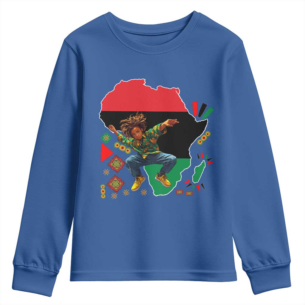 Black Son Future Leader Youth Sweatshirt African American Pride Black History Month TS02 Royal Blue Print Your Wear