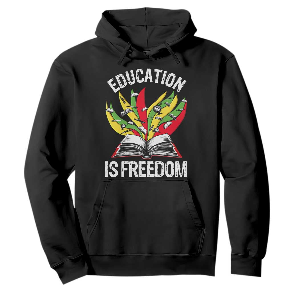 Education Is Freedom Hoodie Teaching Black History Month Books TS02 Black Print Your Wear