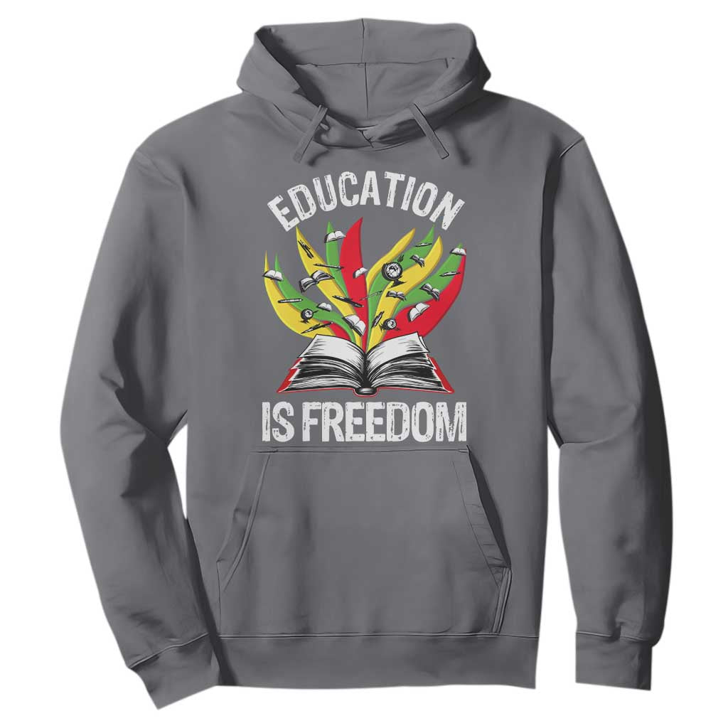Education Is Freedom Hoodie Teaching Black History Month Books TS02 Charcoal Print Your Wear