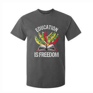 Education Is Freedom T Shirt For Kid Teaching Black History Month Books TS02 Dark Heather Print Your Wear