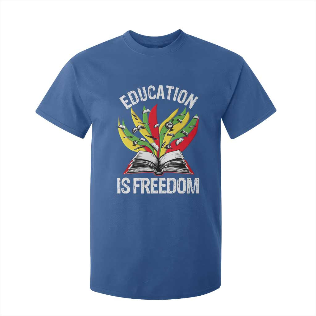 Education Is Freedom T Shirt For Kid Teaching Black History Month Books TS02 Royal Blue Print Your Wear