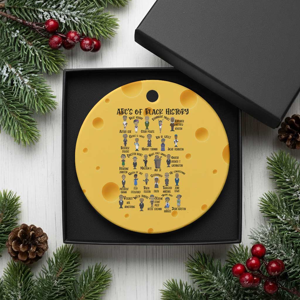 ABCs of Black History Month Ceramic Ornament Black Excellence Pride TS02 1pc Yellow Cheese Print Your Wear