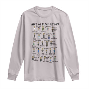 ABCs of Black History Month Long Sleeve Shirt Black Excellence Pride TS02 Ice Gray Print Your Wear