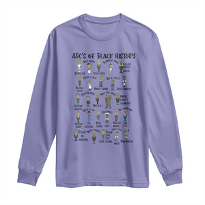 ABCs of Black History Month Long Sleeve Shirt Black Excellence Pride TS02 Violet Print Your Wear