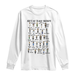 ABCs of Black History Month Long Sleeve Shirt Black Excellence Pride TS02 White Print Your Wear