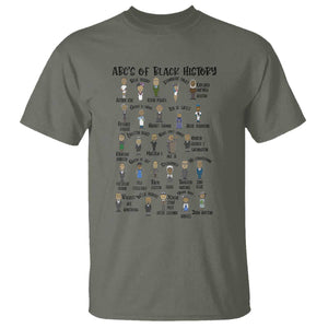 ABCs of Black History Month T Shirt Black Excellence Pride TS02 Military Green Print Your Wear