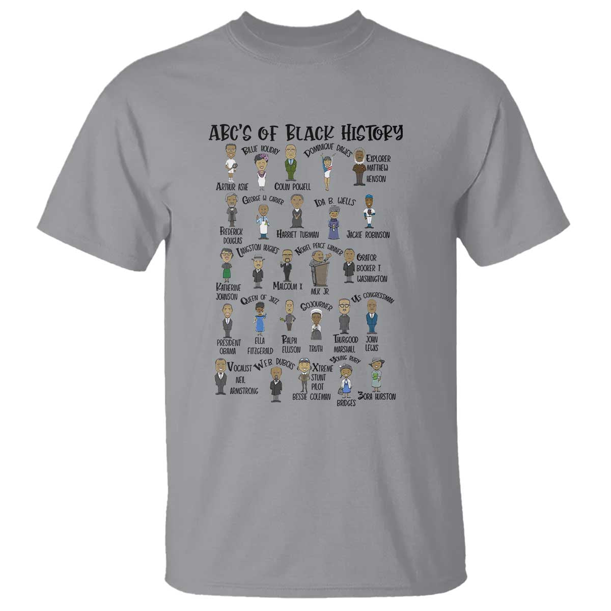 ABCs of Black History Month T Shirt Black Excellence Pride TS02 Sport Gray Print Your Wear