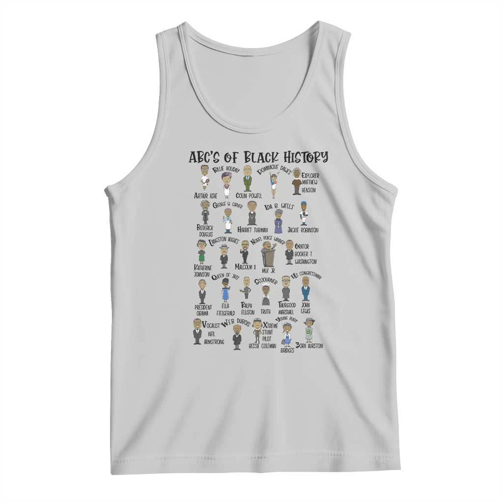 ABCs of Black History Month Tank Top Black Excellence Pride TS02 Ash Print Your Wear