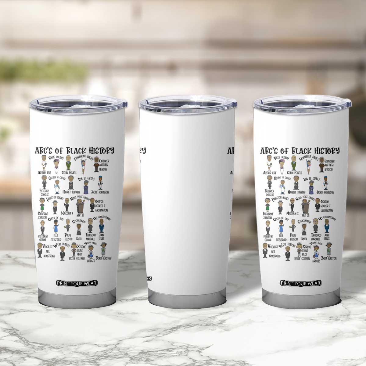 ABCs of Black History Month Tumbler Cup Black Excellence Pride TS02 Print Your Wear