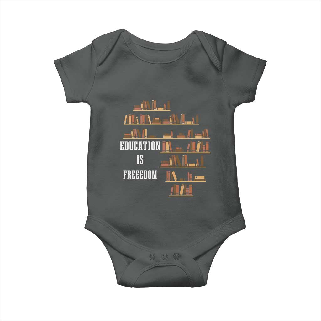 Black History Education Is Freedom Baby Onesie African Roots Africa Map TS02 Dark Heather Print Your Wear