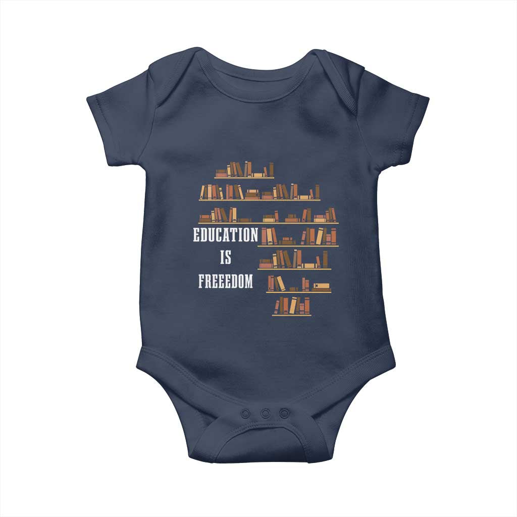 Black History Education Is Freedom Baby Onesie African Roots Africa Map TS02 Navy Print Your Wear
