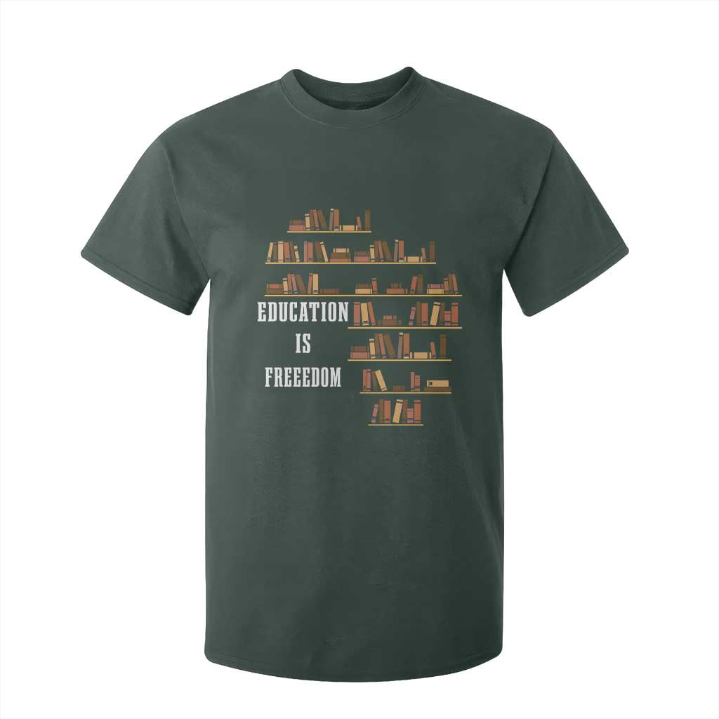 Black History Education Is Freedom T Shirt For Kid African Roots Africa Map TS02 Dark Forest Green Print Your Wear
