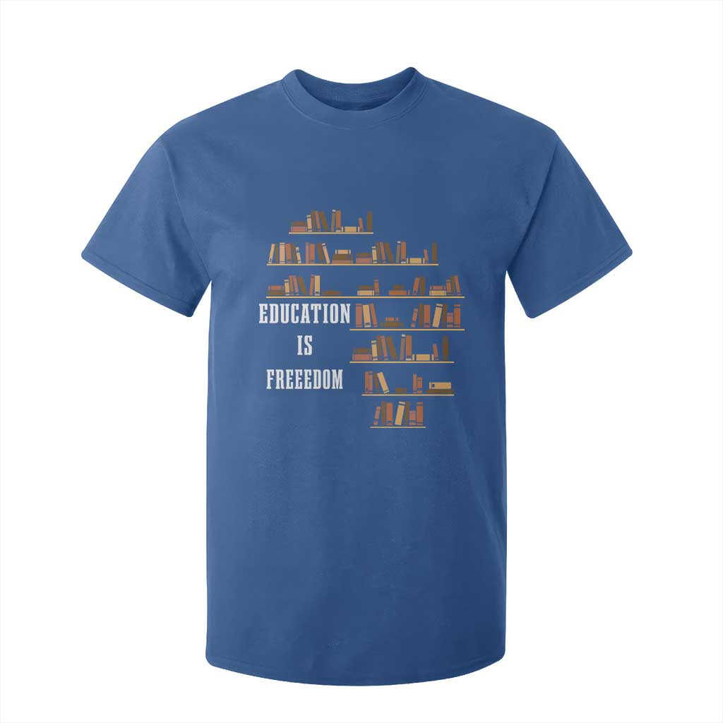 Black History Education Is Freedom T Shirt For Kid African Roots Africa Map TS02 Royal Blue Print Your Wear