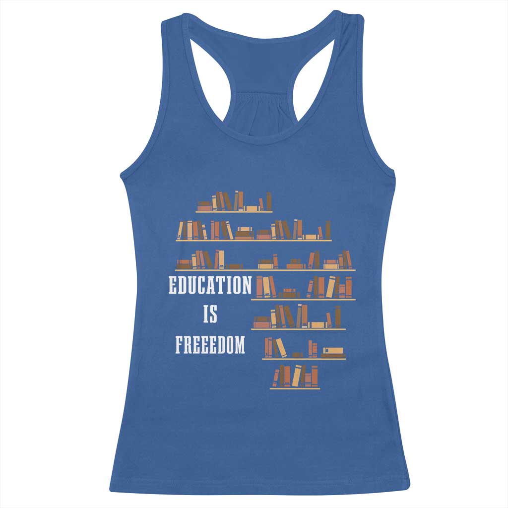 Black History Education Is Freedom Racerback Tank Top African Roots Africa Map TS02 Royal Blue Print Your Wear