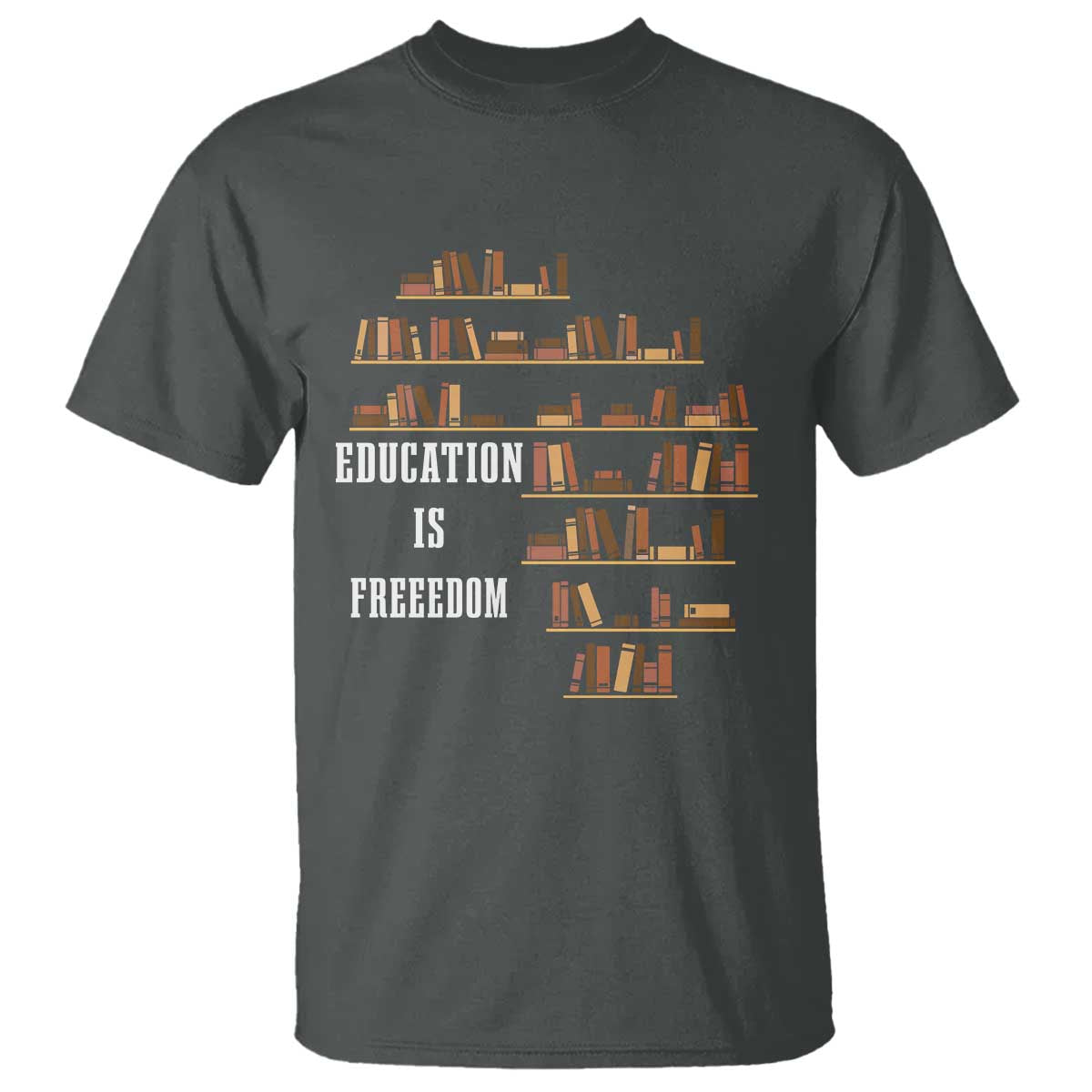 Black History Education Is Freedom T Shirt African Roots Africa Map TS02 Dark Heather Print Your Wear