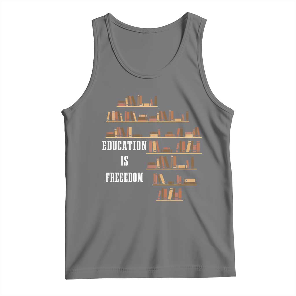 Black History Education Is Freedom Tank Top African Roots Africa Map TS02 Black Heather Print Your Wear