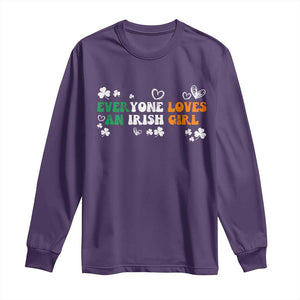 Funny Irish Women Long Sleeve Shirt Everyone Loves An Irish Girl St Patricks Day TS02 Purple Print Your Wear