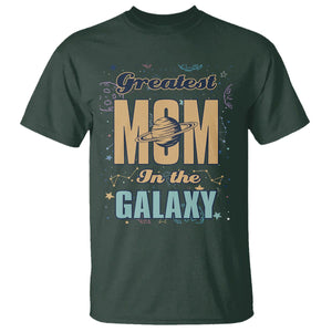 Outer Space Mother's Day T Shirt Greatest Mom In The Galaxy Best Mom Ever In Universe TS02 Dark Forest Green Printyourwear