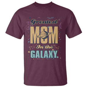 Outer Space Mother's Day T Shirt Greatest Mom In The Galaxy Best Mom Ever In Universe TS02 Maroon Printyourwear