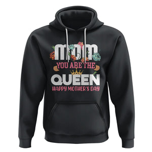 Happy Mother's Day Hoodie Mom You Are The Queen Floral Crown TS02 Black Printyourwear