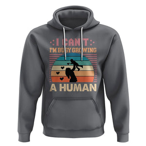 First Mother's Day Hoodie I Can't I'm Busy Growing A Human New Mom Vintage TS02 Charcoal Printyourwear