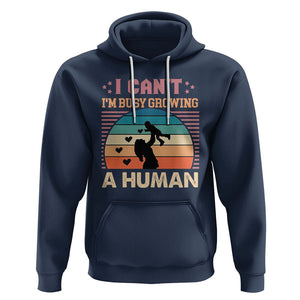 First Mother's Day Hoodie I Can't I'm Busy Growing A Human New Mom Vintage TS02 Navy Printyourwear