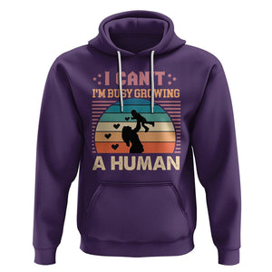 First Mother's Day Hoodie I Can't I'm Busy Growing A Human New Mom Vintage TS02 Purple Printyourwear