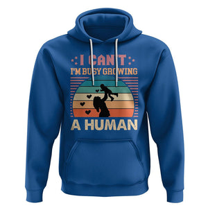 First Mother's Day Hoodie I Can't I'm Busy Growing A Human New Mom Vintage TS02 Royal Blue Printyourwear